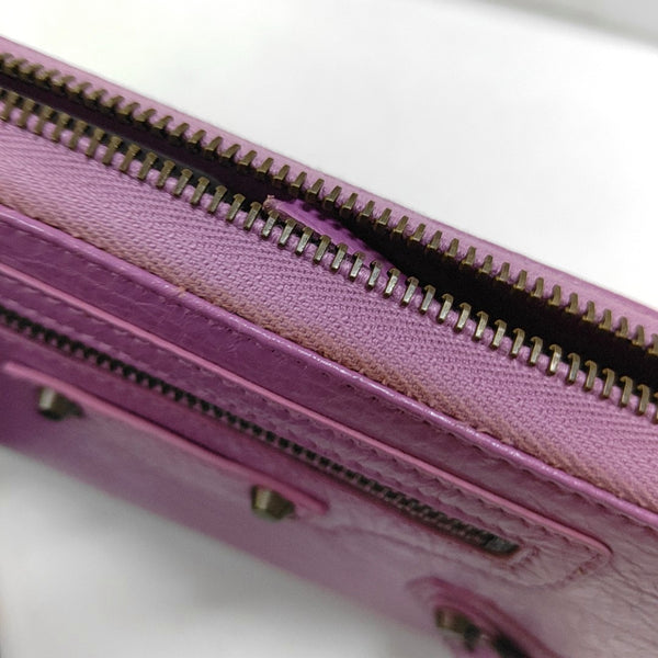 Authenticated pre-owned Balenciaga Classic Metallic Edge City Lambskin Pink Wallet - Wallet at Looply