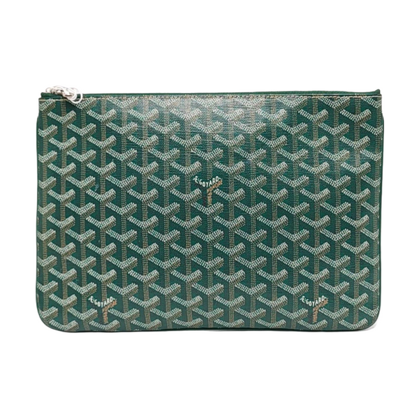 Authenticated pre-owned Goyard Sénat Coated Canvas Green - Clutch at Looply