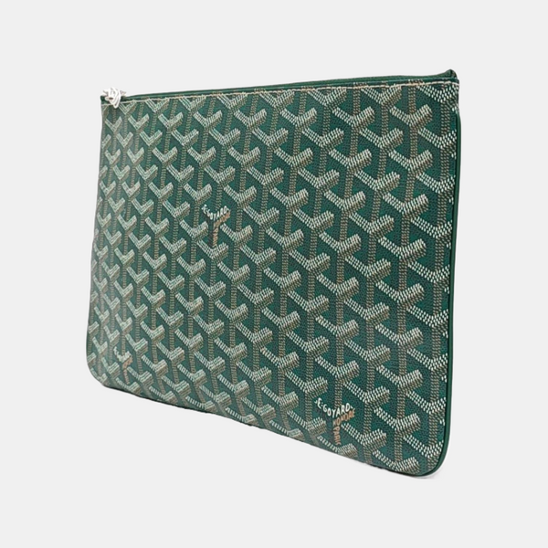 Authenticated pre-owned Goyard Sénat Coated Canvas Green - Clutch at Looply