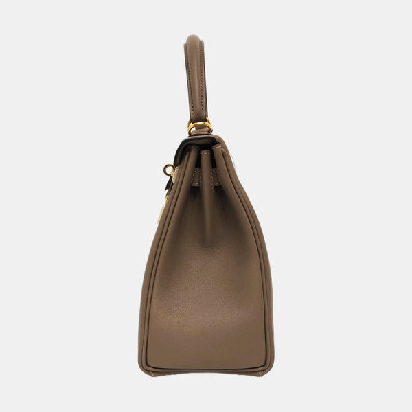 Authenticated pre-owned Kelly 25 Swift Beige - Shoulder Bag at Looply