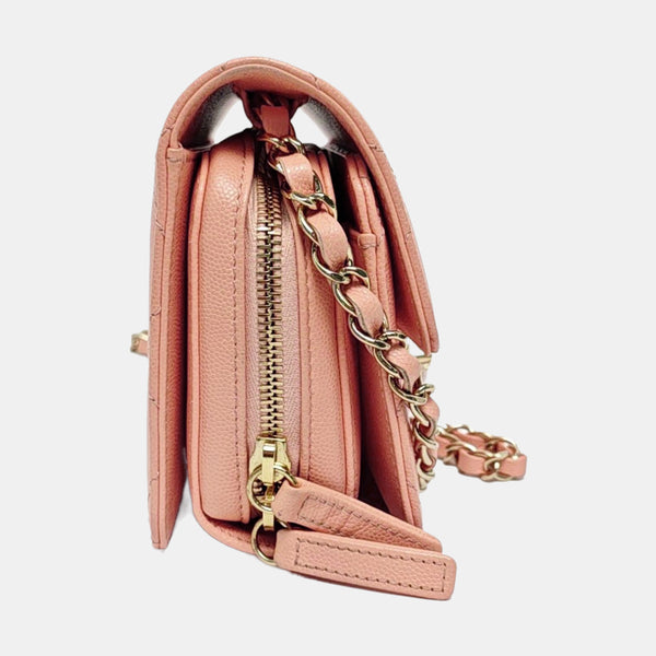 Authenticated pre-owned Classic Flap Quilted Grained Calfskin Pink - Shoulder Bag at Looply