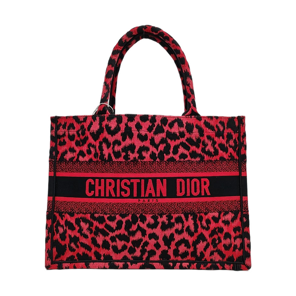 Authenticated pre-owned Book Tote Medium Fabric Red - Top Handle Bag at Looply