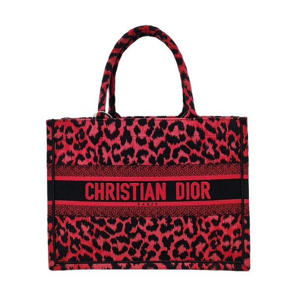 Authenticated pre-owned Book Tote Medium Fabric Red - Top Handle Bag at Looply