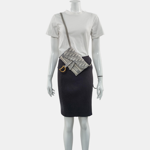 Authenticated pre-owned Saddle Monogram Canvas Gray - Belt Bag at Looply