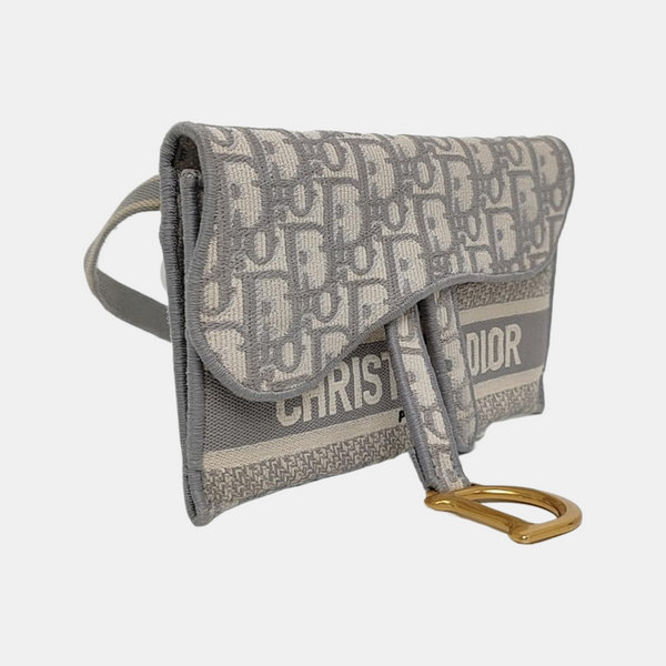 Authenticated pre-owned Saddle Monogram Canvas Gray - Belt Bag at Looply