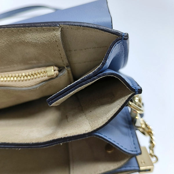 Authenticated pre-owned Faye Medium Calfskin Blue - Shoulder Bag at Looply