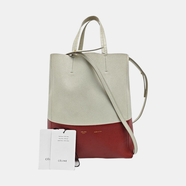Authenticated pre-owned Vertical Cabas Calfskin White - Shoulder Bag at Looply