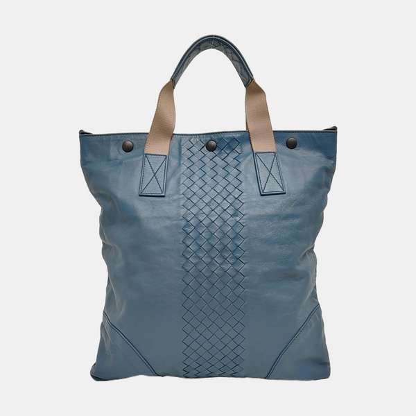 Authenticated pre-owned Veneta Calfskin Blue - Top Handle Bag at Looply
