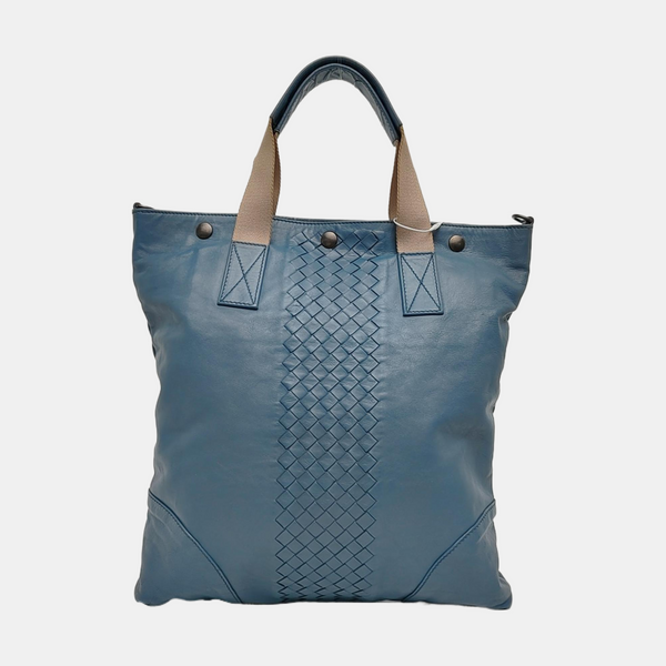 Authenticated pre-owned Veneta Calfskin Blue - Top Handle Bag at Looply