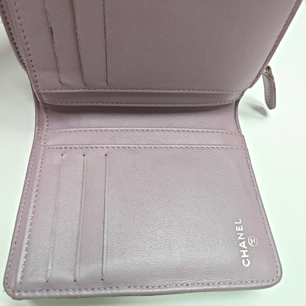 Quilted Lambskin Wallet Purple