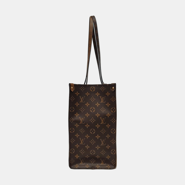 Authenticated pre-owned Onthego GM Monogram Coated Canvas Brown - Shoulder Bag at Looply