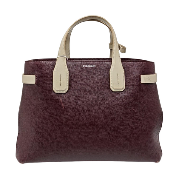 Authenticated pre-owned The Banner Medium Calfskin Burgundy - Top Handle Bag at Looply