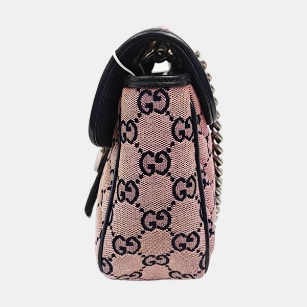 Authenticated pre-owned GG Marmont Small Quilted Canvas Pink - Shoulder Bag at Looply