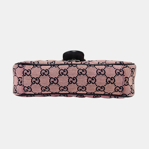 Authenticated pre-owned GG Marmont Small Quilted Canvas Pink - Shoulder Bag at Looply