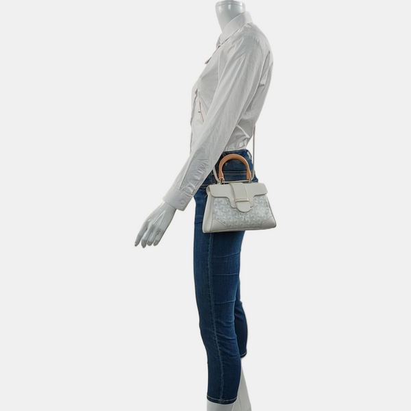 Authenticated pre-owned Saïgon Mini Coated Canvas White - Shoulder Bag at Looply