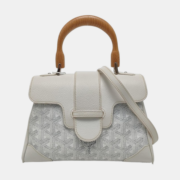 Authenticated pre-owned Saïgon Mini Coated Canvas White - Shoulder Bag at Looply