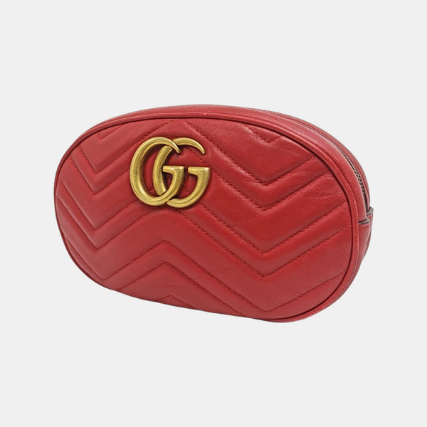 Piel de becerro acolchada GG Marmont roja