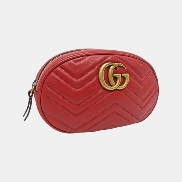 Piel de becerro acolchada GG Marmont roja