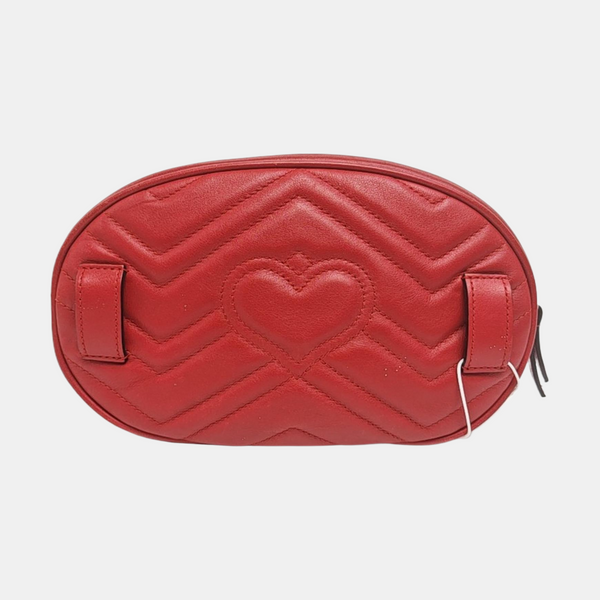 Piel de becerro acolchada GG Marmont roja