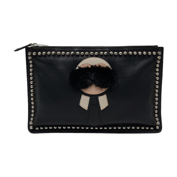 Authenticated pre-owned Karlito Calfskin Black - Clutch at Looply