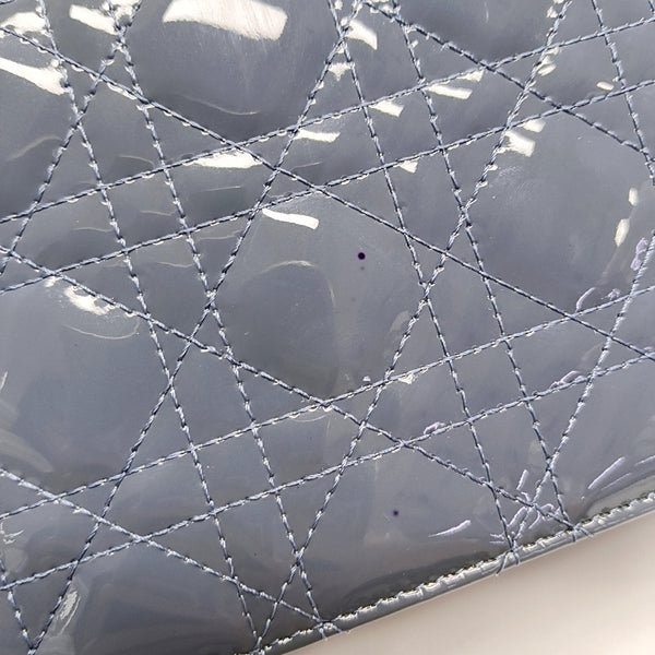 Authenticated pre-owned Lady Dior Cannage Patent Leather Blue - Crossbody Bag at Looply