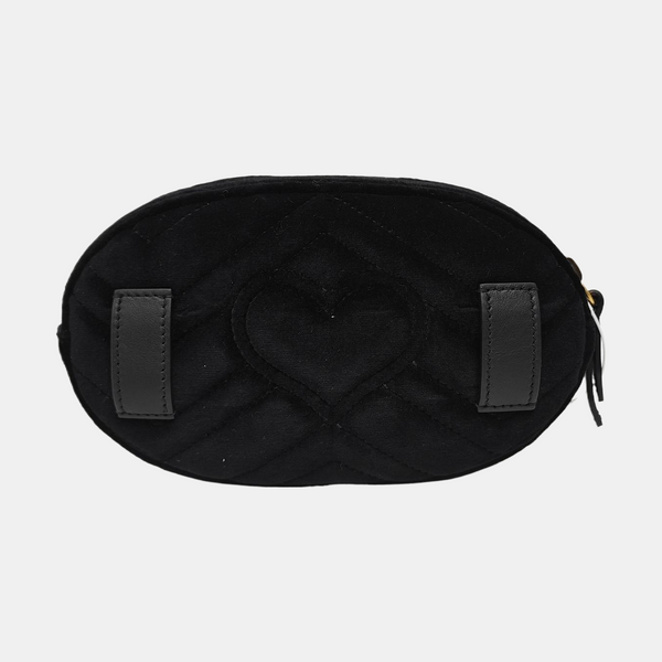 Authenticated pre-owned GG Marmont Quilted Velvet Black - Belt Bag at Looply