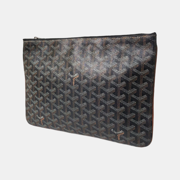 Authenticated pre-owned Sénat Coated Canvas Black - Clutch at Looply