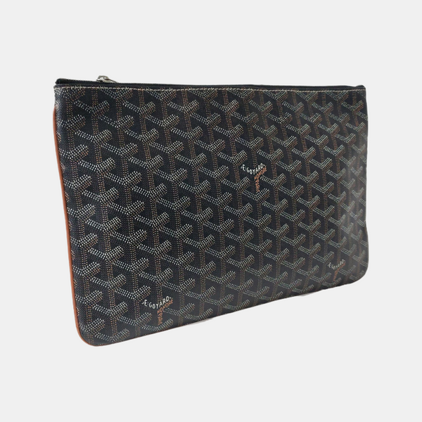 Authenticated pre-owned Sénat Coated Canvas Black - Clutch at Looply