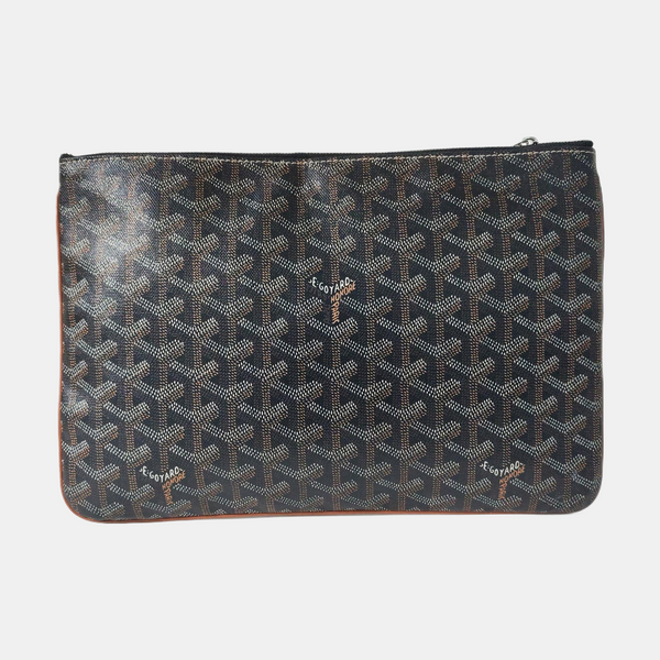 Authenticated pre-owned Sénat Coated Canvas Black - Clutch at Looply