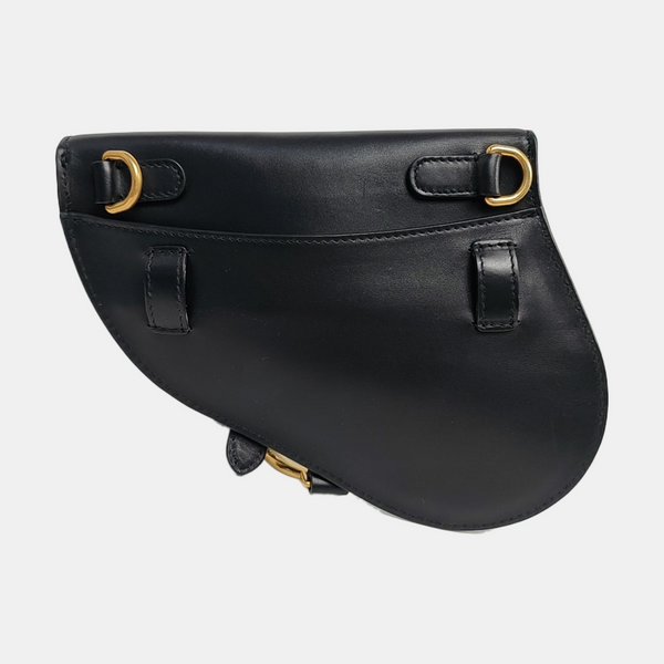 Authenticated pre-owned Saddle Calfskin Black - Belt Bag at Looply