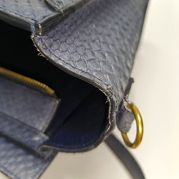 Authenticated pre-owned Luggage Small Python Blue - Shoulder Bag at Looply