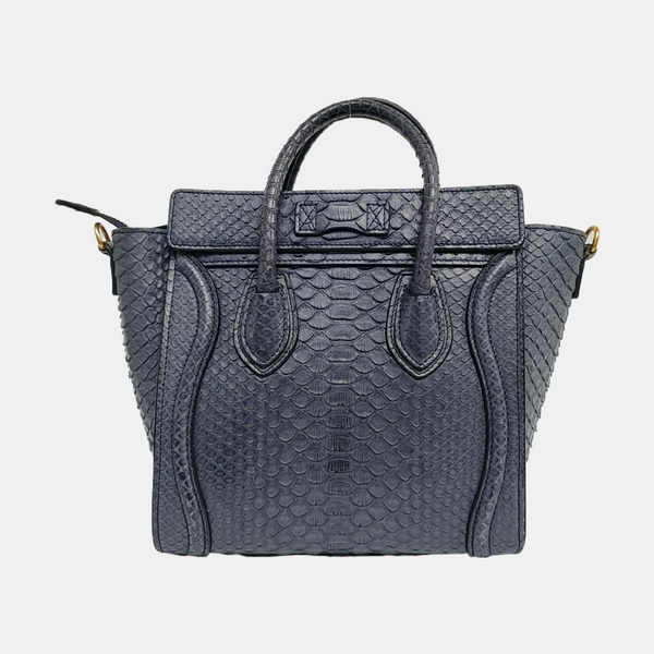 Authenticated pre-owned Luggage Small Python Blue - Shoulder Bag at Looply