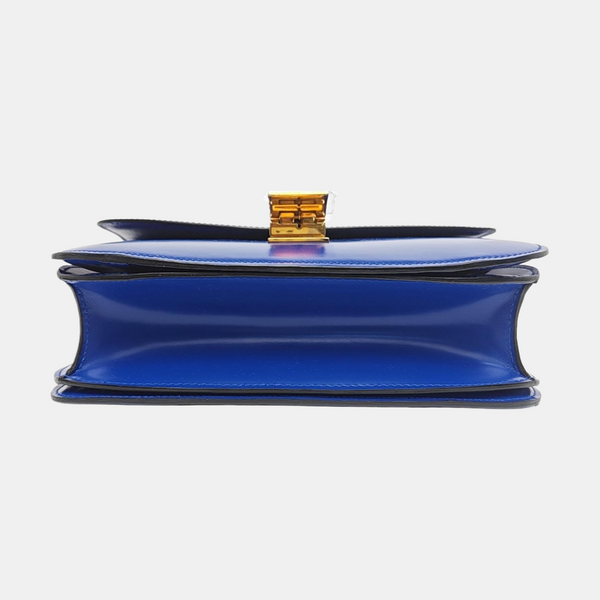 Authenticated pre-owned Classic Box Medium Calfskin Blue - Shoulder Bag at Looply