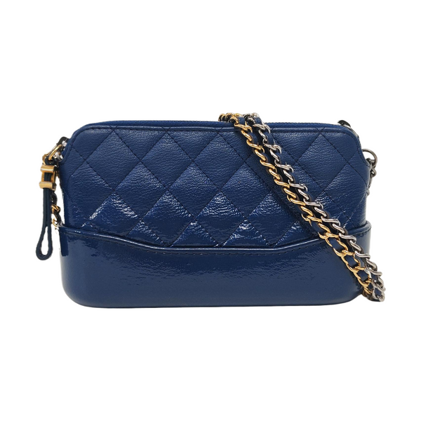 Authenticated pre-owned Gabrielle Mini Quilted Lambskin Blue - Shoulder Bag at Looply