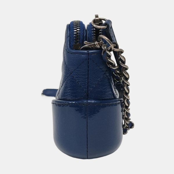 Authenticated pre-owned Gabrielle Mini Quilted Lambskin Blue - Shoulder Bag at Looply
