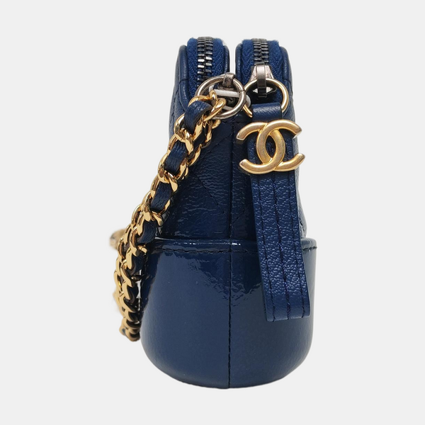 Authenticated pre-owned Gabrielle Mini Quilted Lambskin Blue - Shoulder Bag at Looply