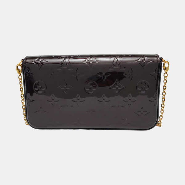 Authenticated pre-owned Félicie Monogram Patent Leather Burgundy - Shoulder Bag at Looply