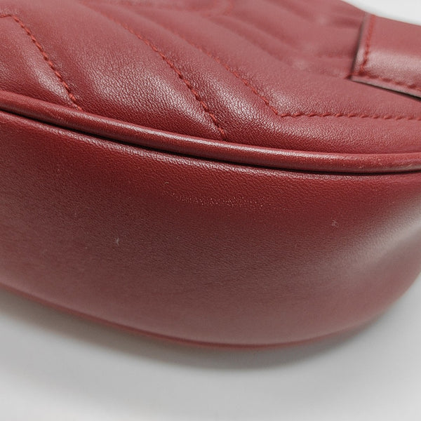 Authenticated pre-owned GG Marmont Quilted Calfskin Red - Belt Bag at Looply