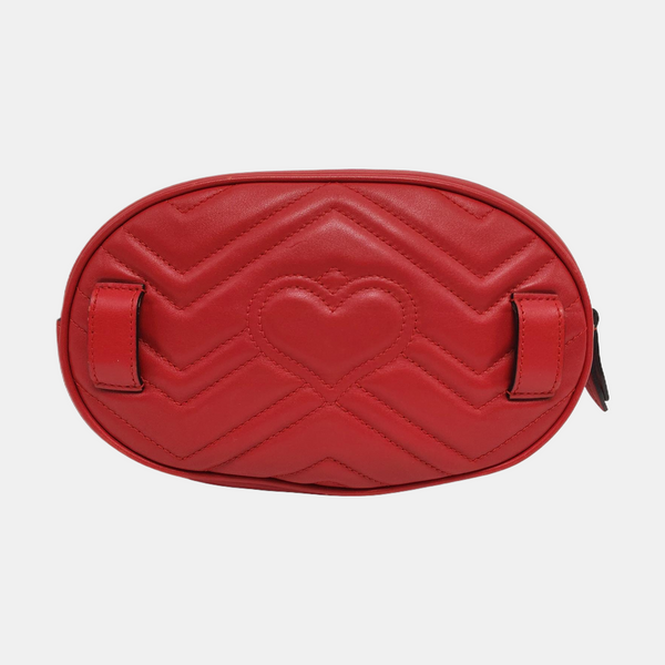 Authenticated pre-owned GG Marmont Quilted Calfskin Red - Belt Bag at Looply