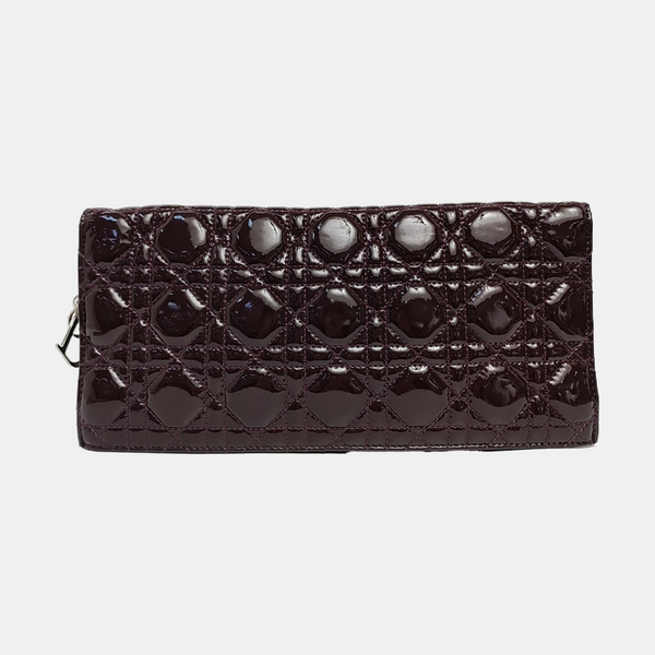 Authenticated pre-owned Lady Dior Cannage Patent Leather Purple - Shoulder Bag at Looply