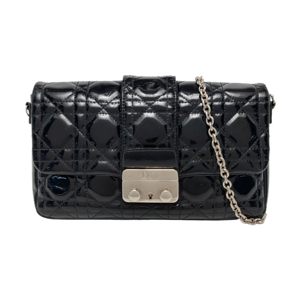 Authenticated pre-owned Miss Dior Cannage Patent Leather Black - Shoulder Bag at Looply