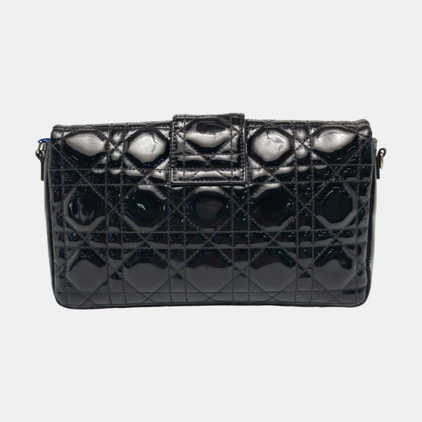 Authenticated pre-owned Miss Dior Cannage Patent Leather Black - Shoulder Bag at Looply