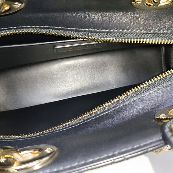 Lady D-Joy Medium Cannage Lambskin Black