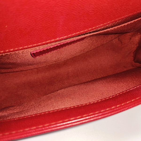 Authenticated pre-owned Boy Chanel Medium Quilted Grained Calfskin Red - Shoulder Bag at Looply