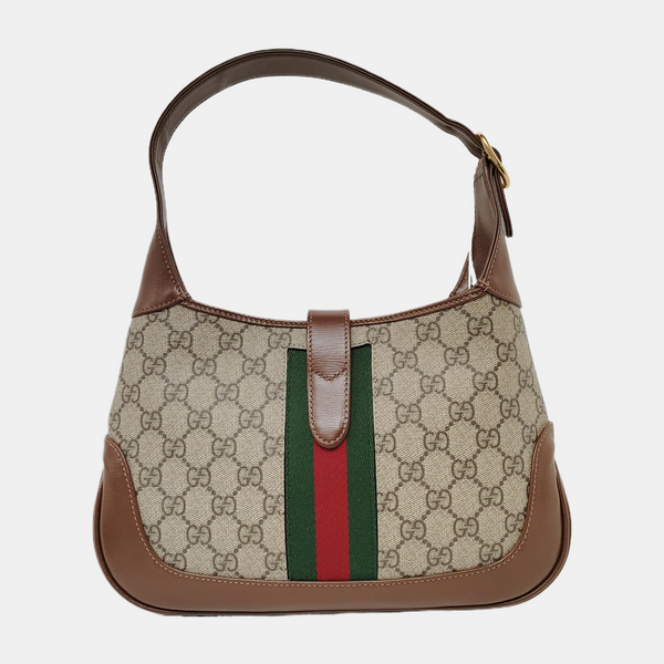 Authenticated pre-owned Jackie 1961 Small Monogram Coated Canvas Beige - Shoulder Bag at Looply