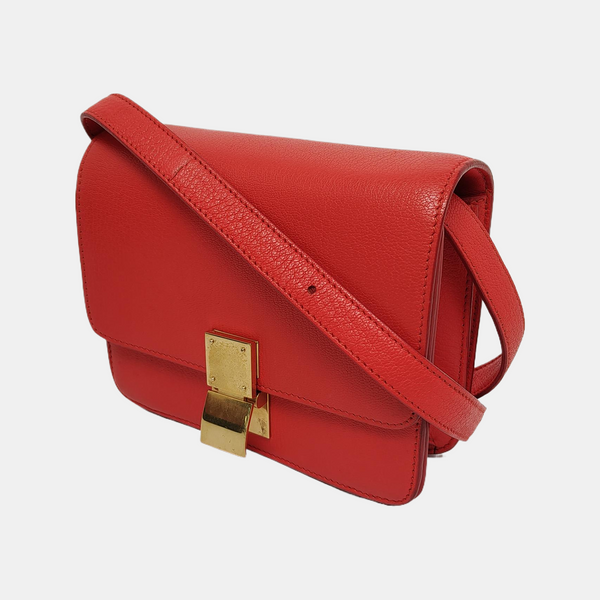 Authenticated pre-owned CLASSIC BOX Mini Calfskin Red - Shoulder Bag at Looply