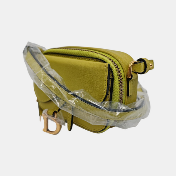 Authenticated pre-owned Saddle Mini Lambskin Yellow - Shoulder Bag at Looply