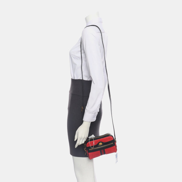 Authenticated pre-owned Ophidia Mini Suede Red - Crossbody Bag at Looply