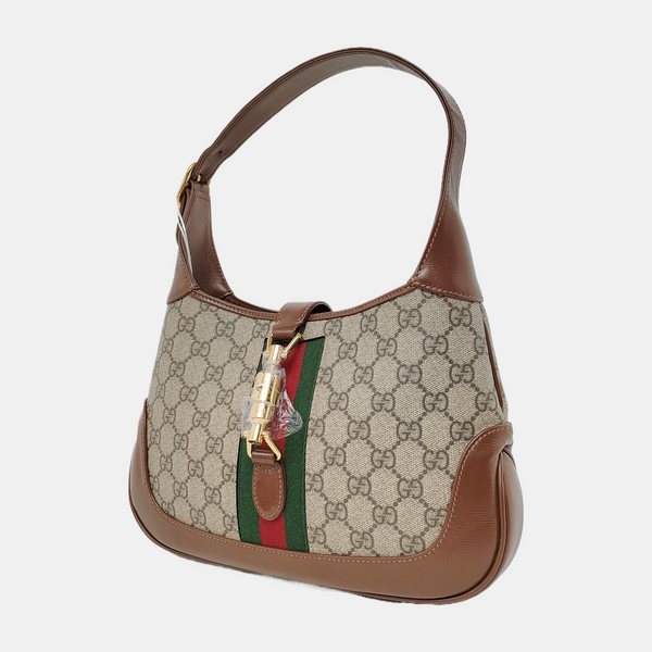 Authenticated pre-owned Jackie 1961 Small Monogram Coated Canvas Beige - Shoulder Bag at Looply