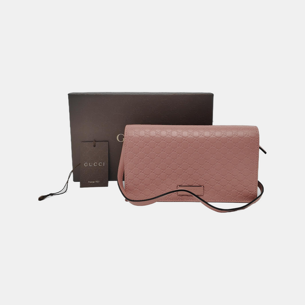 Authenticated pre-owned Microguccissima Monogram Calfskin Pink - Shoulder Bag at Looply